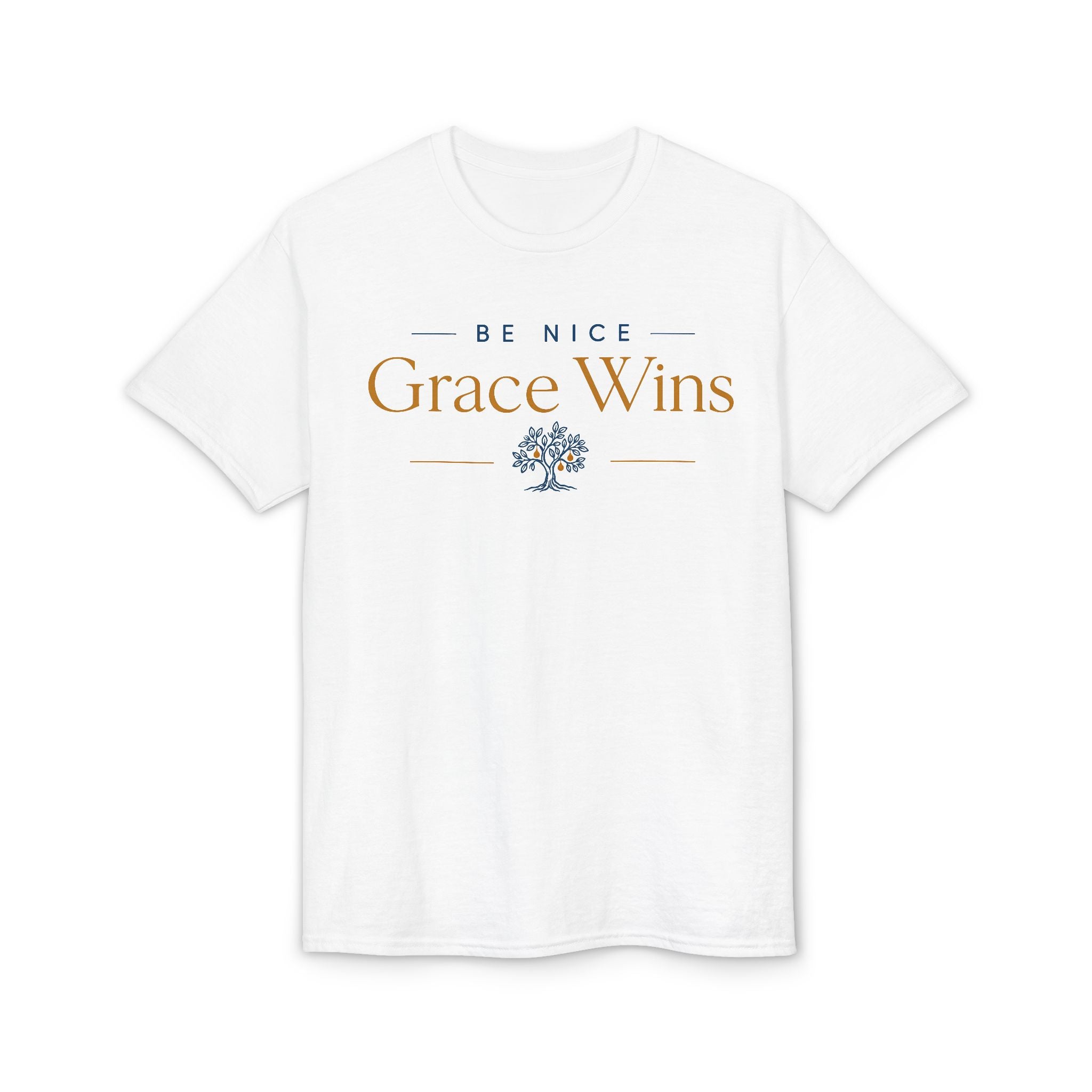 Be Nice Performance Tee in White, front view