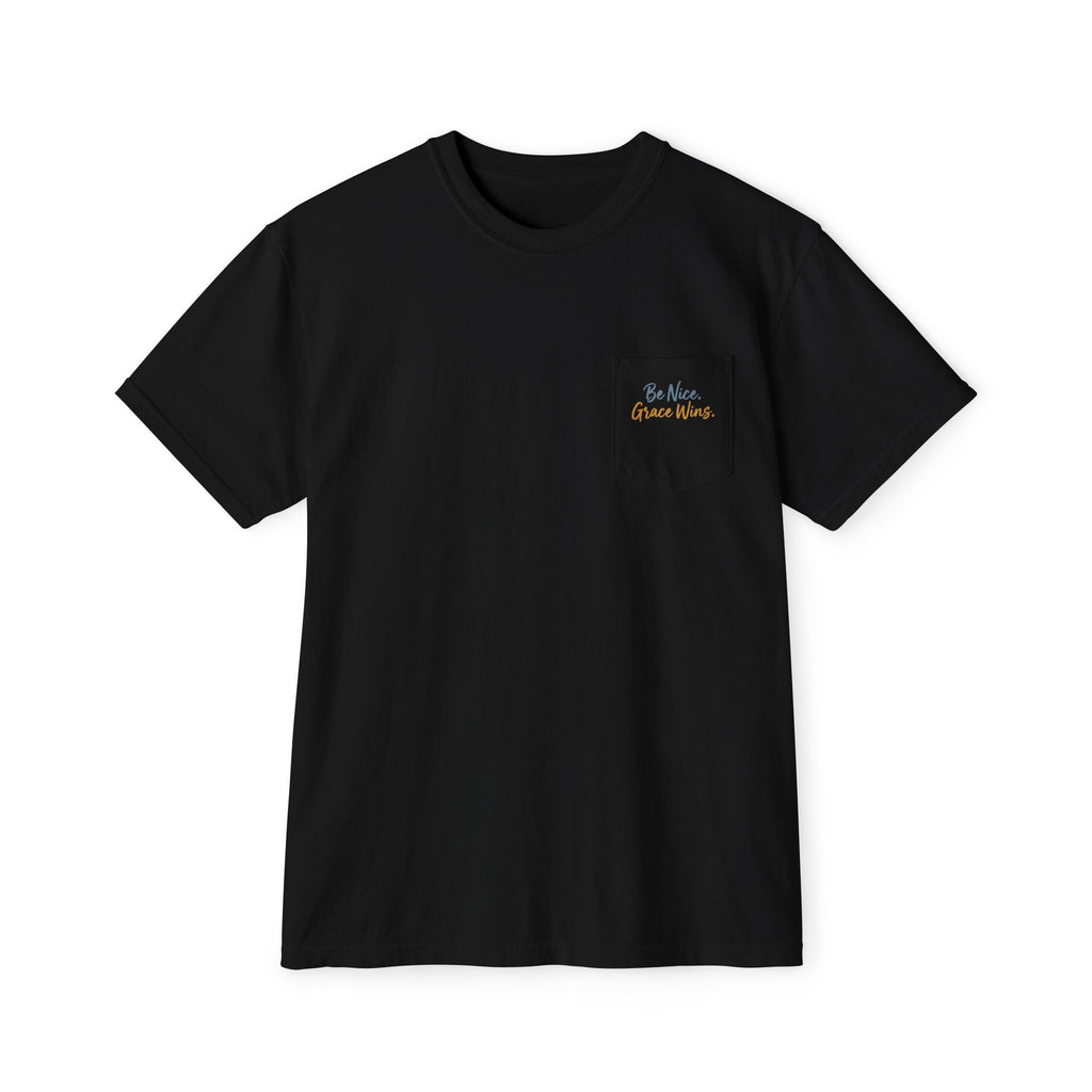 Everyday Pocket Tee in Black, front view