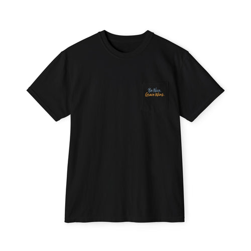 Everyday Pocket Tee in Black, front view