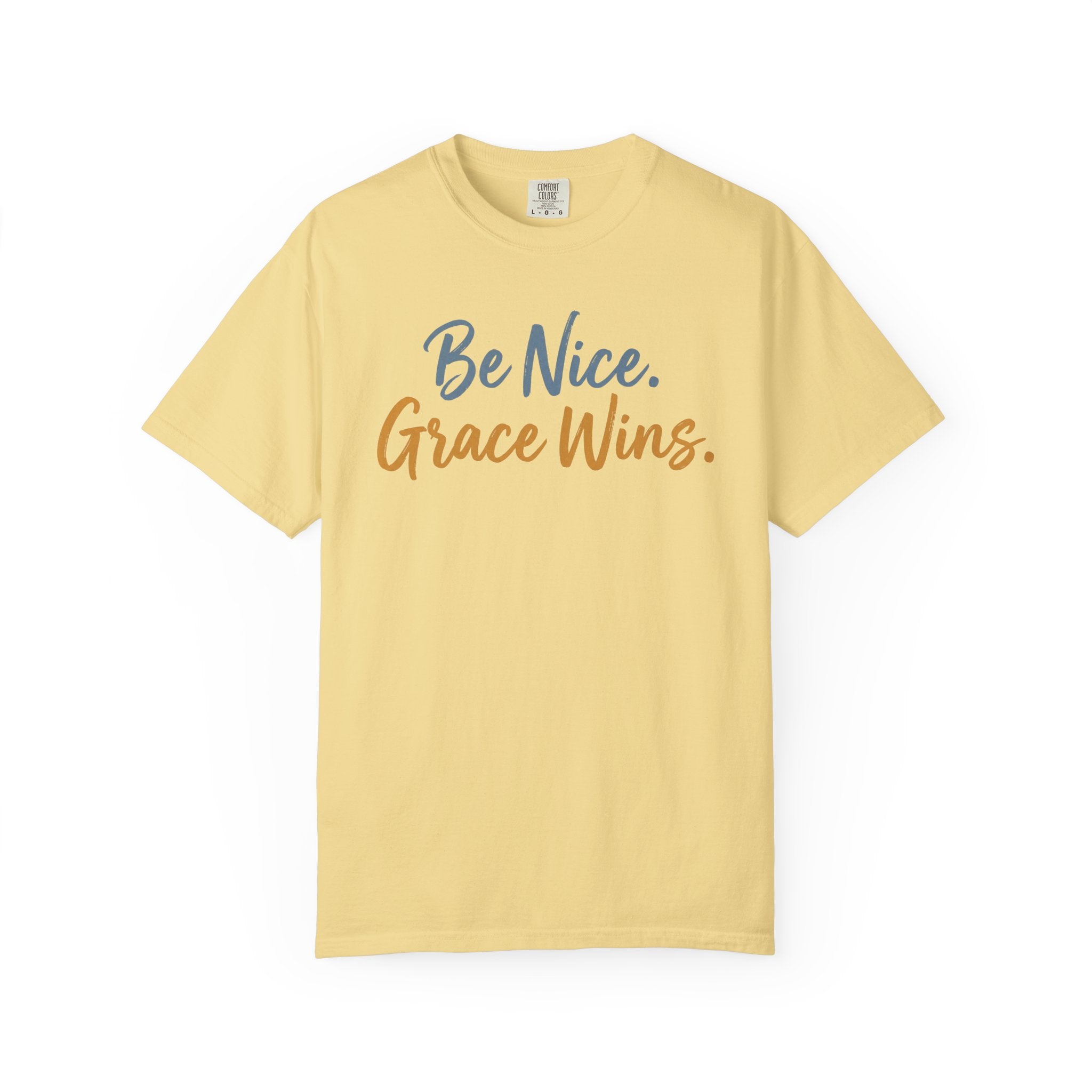 Be Nice Grace Wins Tee in Butter, front view