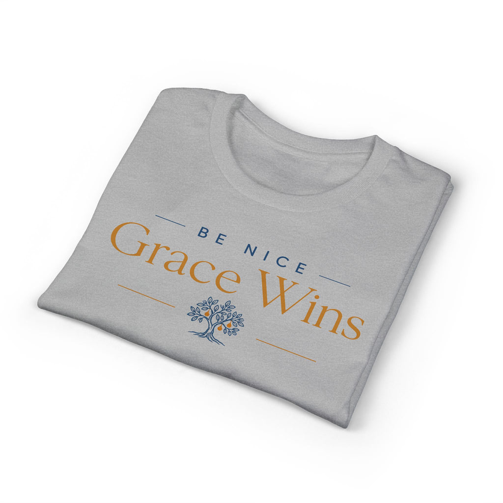 Be Nice Performance Tee in Sport Grey, folded view