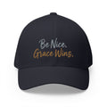 Be Nice Grace Wins Structured Cap in Navy, front view