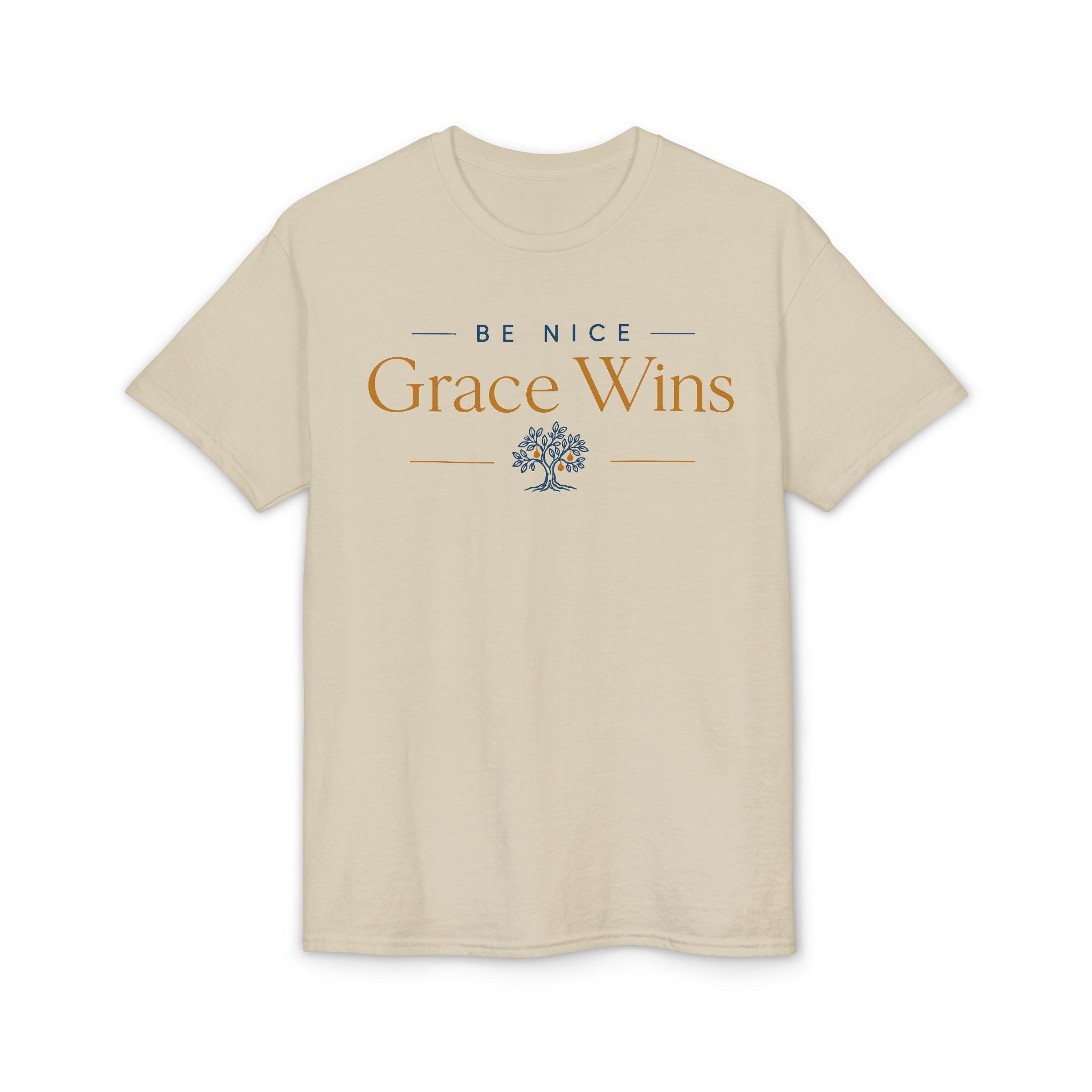 Be Nice Performance Tee in Sand, front view