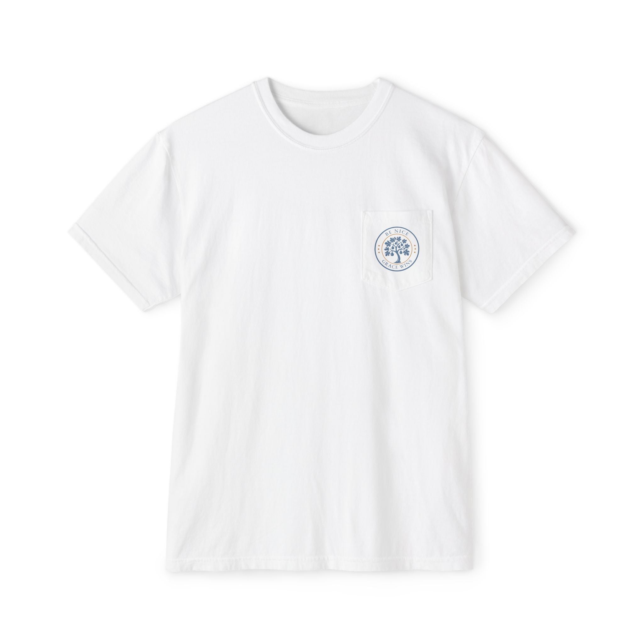 Fig Tree Pocket Tee in White, front view