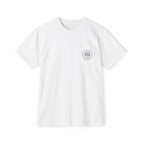 Fig Tree Pocket Tee in White, front view