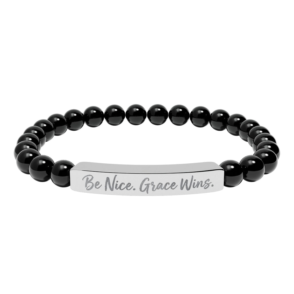 Be Nice Stone Bracelet black natural stone flat product image