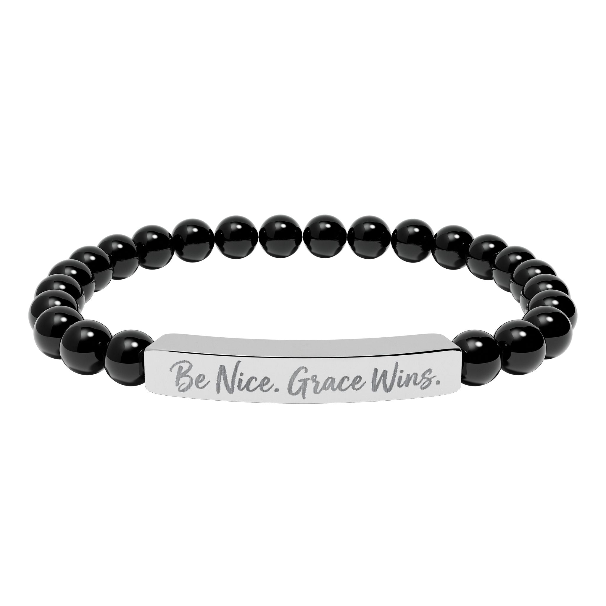 Be Nice Stone Bracelet black natural stone flat product image