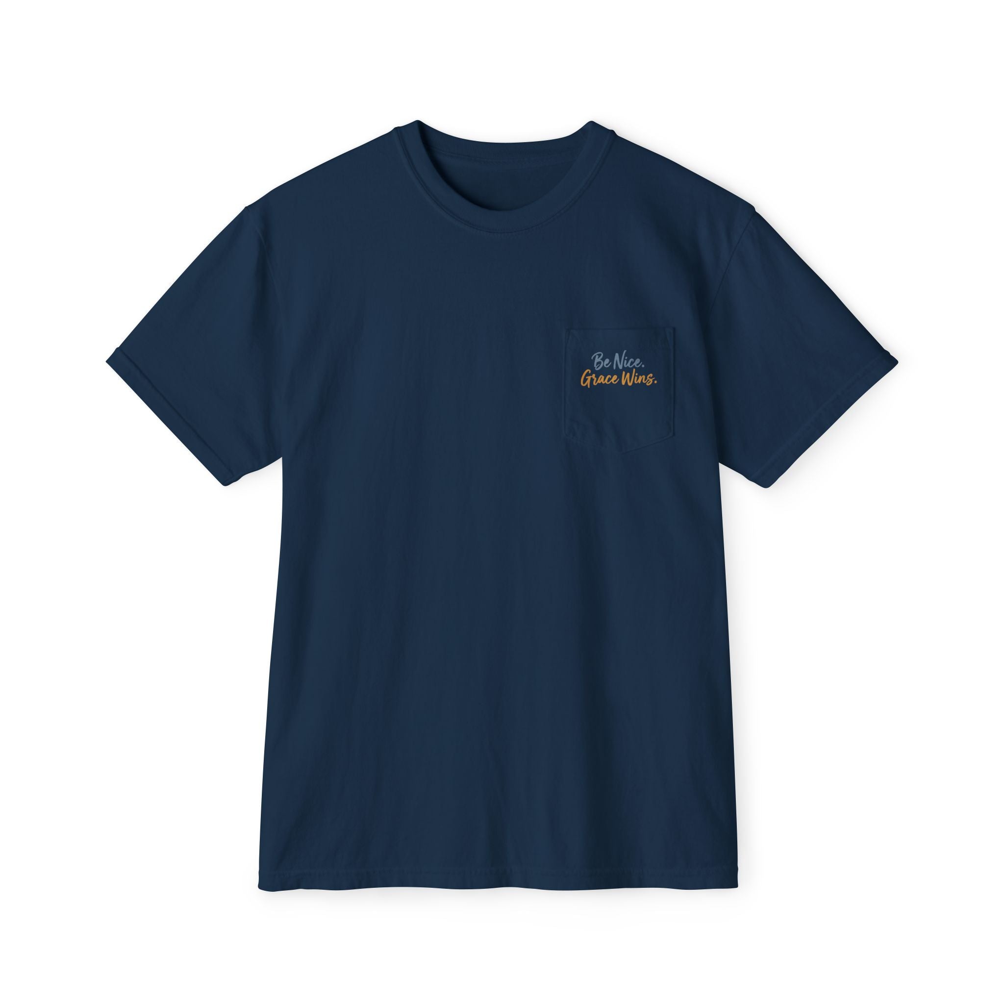 Everyday Pocket Tee in Navy, front view